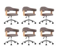 Chaises Pivotantes À Dîner 6 Pcs Taupe Bois Courbé Et Tissu - Vidaxl Gris