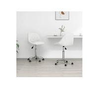 Vidaxl Chaises Pivotantes De Salle À Manger 2 Pcs Blanc Similicuir Blanc