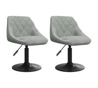 vidaXL Chaises pivotantes à manger lot de 2 Gris clair Velours