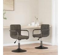 Vidaxl Chaises Pivotantes De Salle À Manger 2 Pcs Gris Foncé Velours Gris