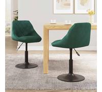 Chaises pivotantes à manger lot de 2 Noir Velours chaise fauteuil vidaXL