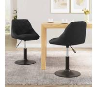 Chaises pivotantes à manger lot de 2 Noir Velours chaise fauteuil vidaXL