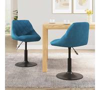 Chaises pivotantes à manger lot de 2 Noir Velours chaise fauteuil vidaXL