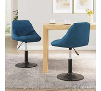 Chaises pivotantes à manger lot de 2 Noir Velours chaise fauteuil vidaXL