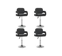 Vidaxl Chaises Pivotantes À Manger Lot De 4 Noir Similicuir Noir