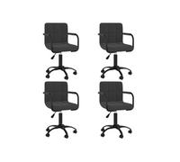 Vidaxl Chaises Pivotantes À Manger Lot De 4 Noir Velours Noir
