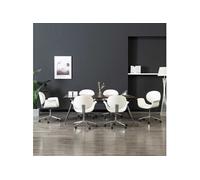 Chaises Pivotantes De Salle À Manger 6 Pcs Blanc Similicuir - Vidaxl Blanc