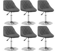 Vidaxl Chaises Pivotantes À Manger Lot De 6 Gris Foncé Velours Gris