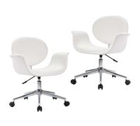 Chaises Pivotantes De Salle À Manger 2 Pcs Blanc Similicuir - Vidaxl Blanc