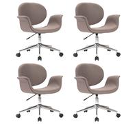 Chaises pivotantes de salle à manger 4 pcs Taupe Tissu - VidaXL