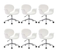 Chaises Pivotantes De Salle À Manger 6 Pcs Blanc Similicuir - Vidaxl Blanc