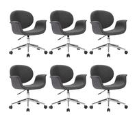 Chaises pivotantes de salle à manger 6 pcs Gris Tissu - VidaXL