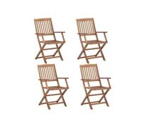 Chaises pliables d extérieur lot de 4 Bois d acacia solide