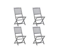 Chaises pliables d extérieur lot de 4 Bois d acacia solide