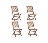 Chaises pliables d extérieur lot de 4 Bois d acacia solide