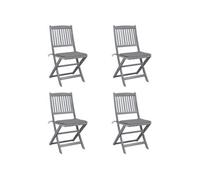 Lot de 2 Chaises Pliables d'Extérieur avec Coussins Siège Bois d'Acacia vidaXL