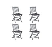 Vidaxl Chaises Pliables D'extérieur Lot De 4 Et Coussins Bois D'acacia