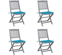 Vidaxl Chaises Pliables D'extérieur 4 Pcs Avec Coussins Bois D'acacia