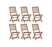 Chaises pliables d extérieur lot de 6 Bois d acacia solide