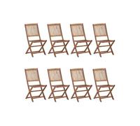 vidaXL Lot de 8 Chaises Pliables d'Extérieur, Sièges de Terrasse, Chaises de Balcon, Meubles de Patio Jardinage, Bois d'Acacia Solide