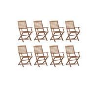 Chaises pliables d extérieur lot de 8 Bois d acacia solide