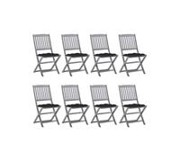 Vidaxl Chaises Pliables D'extérieur 8 Pcs Avec Coussins Bois D'acacia