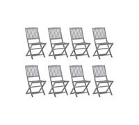 Lot de 2 Chaises Pliables d'Extérieur avec Coussins Siège Bois d'Acacia vidaXL