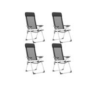 vidaXL Chaises pliables de camping 44308 – lot de 4 – Aluminium Noir Jardin/Terrasse