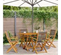 Chaises pliables de jardin 4 pcs gris bois d acacia massif G