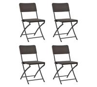 vidaXL Chaises pliables de jardin 4 pcs PEHD et acier