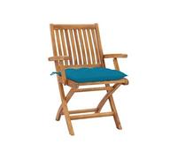 Lot de 4 Chaises Pliables de Jardin avec Coussins Siège Teck Solide vidaXL