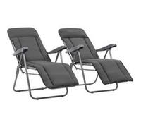 vidaXL Chaises pliables de jardin avec coussins 2 pcs Gris