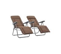 Chaises pliantes avec coussins, lot de 2, grises vidaXL