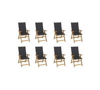 Vidaxl Chaises Pliables De Jardin Avec Coussins 8 Pcs Bois D'acacia