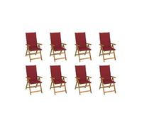 Chaises Pliables De Jardin Avec Coussins 8 Pcs Bois D'acacia Vidaxl Vidaxl