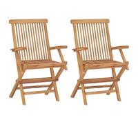 Chaises pliables de jardin lot de 2 Bois de teck solide