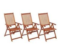 Chaises pliables de jardin lot de 3 Bois d acacia solide G
