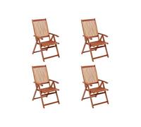 vidaXL Lot de 4 Chaises Pliables de Jardin, Sièges de Terrasse, Chaises de Balcon, Meubles de Patio Extérieur, Bois d'Acacia Solide