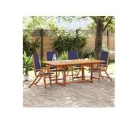 vidaXL Chaises pliables de jardin 3279241 – Lot de 4 bois d'acacia et textilène