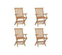 vidaXL Chaises pliables de jardin – Bois de teck solide – Lot de 4