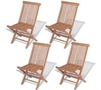 vidaXL Chaises pliables de jardin 4 pcs Bois de teck solide