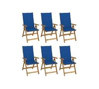Chaises pliables de jardin lot de 6 avec coussins Bois d acacia