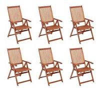Chaises pliables de jardin lot de 6 Bois d acacia solide G
