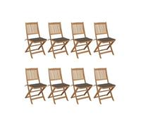 Chaises pliables de jardin lot de 8 avec coussins Bois d acacia G