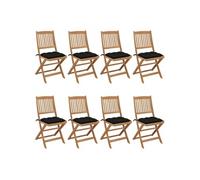 Vidaxl Chaises Pliables De Jardin 8 Pcs Avec Coussins Bois D'acacia