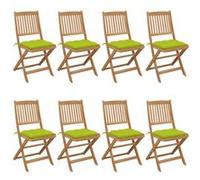 Vidaxl Chaises Pliables De Jardin 8 Pcs Avec Coussins Bois D'acacia