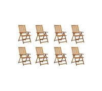 Chaises pliables de jardin lot de 8 Bois d acacia solide
