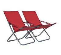 2x Chaises de Plage Pliables Tissu Gris Siège Jardin Camping Extérieur vidaXL