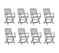 Chaises Pliables D'extérieur 8 Pcs Avec Coussins Bois D'acacia Yueyinnkeji Type23 Gris