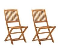 vidaXL Chaises pliables d'extérieur 2 pcs Bois d'acacia solide
